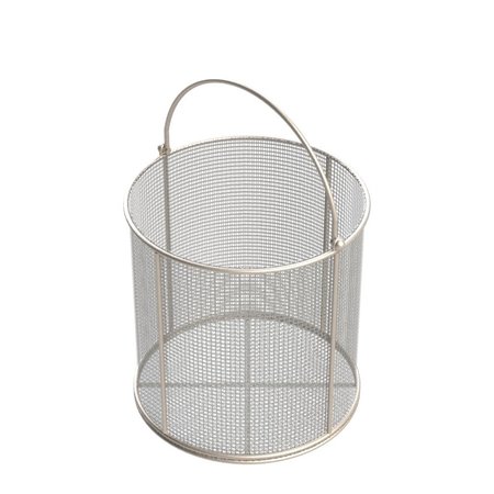 ANYSIZEBASKET Round Wire Mesh Basket: 9Dia. x 9H, 304 SS, 3/16 Rod Frame, Mesh: 4 x .063 TMT-090RND090-C04S